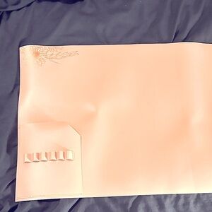 In Bloom pink Desk Mat with Floral Design by Erin Condren